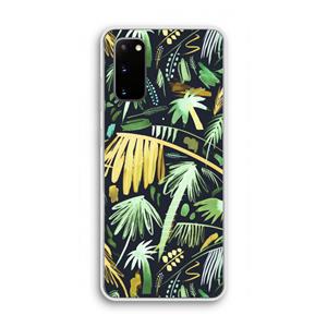 CaseCompany Tropical Palms Dark: Samsung Galaxy S20 Transparant Hoesje