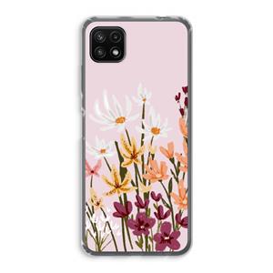 CaseCompany Painted wildflowers: Samsung Galaxy A22 5G Transparant Hoesje