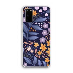 CaseCompany Flowers with blue leaves: Samsung Galaxy S20 Transparant Hoesje