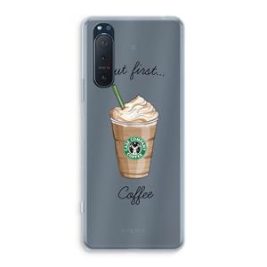 CaseCompany But first coffee: Sony Xperia 5 II Transparant Hoesje