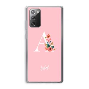 CaseCompany Pink Bouquet: Samsung Galaxy Note 20 / Note 20 5G Transparant Hoesje