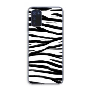 CaseCompany Zebra pattern: Samsung Galaxy A03s Transparant Hoesje