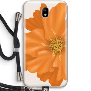 CaseCompany Orange Ellila flower: Samsung Galaxy J7 (2017) Transparant Hoesje met koord