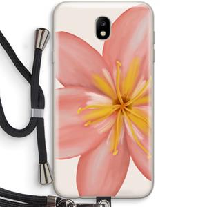 CaseCompany Pink Ellila Flower: Samsung Galaxy J7 (2017) Transparant Hoesje met koord