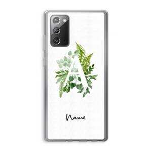 CaseCompany Green Brush: Samsung Galaxy Note 20 / Note 20 5G Transparant Hoesje