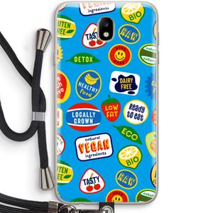 CaseCompany Fruitsticker: Samsung Galaxy J7 (2017) Transparant Hoesje met koord