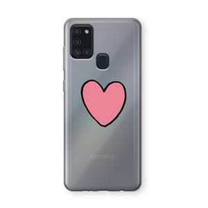 CaseCompany Hartje: Samsung Galaxy A21s Transparant Hoesje