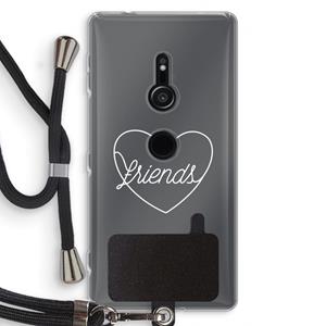 CaseCompany Friends heart pastel: Sony Xperia XZ2 Transparant Hoesje met koord