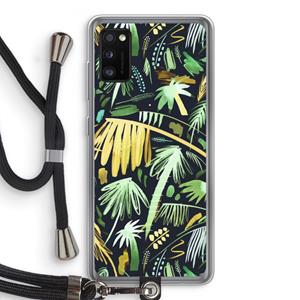 CaseCompany Tropical Palms Dark: Samsung Galaxy A41 Transparant Hoesje met koord