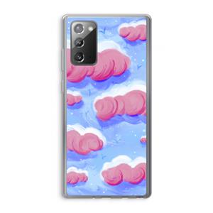 CaseCompany Roze wolken met vogels: Samsung Galaxy Note 20 / Note 20 5G Transparant Hoesje