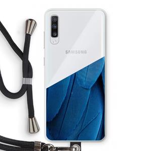 CaseCompany Pauw: Samsung Galaxy A70 Transparant Hoesje met koord