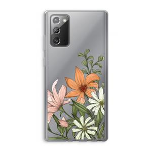 CaseCompany Floral bouquet: Samsung Galaxy Note 20 / Note 20 5G Transparant Hoesje