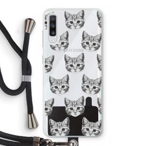 CaseCompany Kitten: Samsung Galaxy A70 Transparant Hoesje met koord
