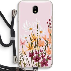 CaseCompany Painted wildflowers: Samsung Galaxy J7 (2017) Transparant Hoesje met koord