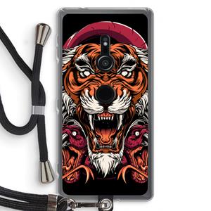 CaseCompany Tiger and Rattlesnakes: Sony Xperia XZ2 Transparant Hoesje met koord