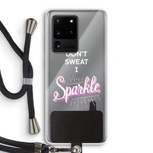 CaseCompany Sparkle quote: Samsung Galaxy S20 Ultra Transparant Hoesje met koord