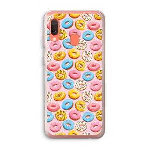 CaseCompany Pink donuts: Samsung Galaxy A20e Transparant Hoesje