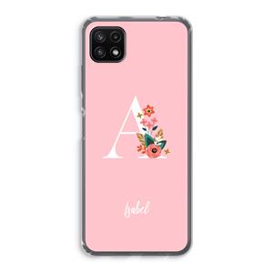 CaseCompany Pink Bouquet: Samsung Galaxy A22 5G Transparant Hoesje