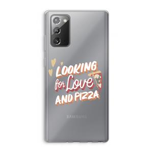 CaseCompany Pizza is the answer: Samsung Galaxy Note 20 / Note 20 5G Transparant Hoesje