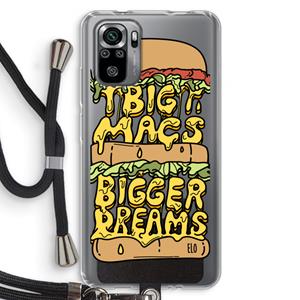 CaseCompany Big Macs Bigger Dreams: Xiaomi Redmi Note 10S Transparant Hoesje met koord