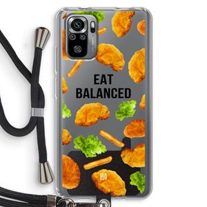 CaseCompany Eat Balanced: Xiaomi Redmi Note 10S Transparant Hoesje met koord