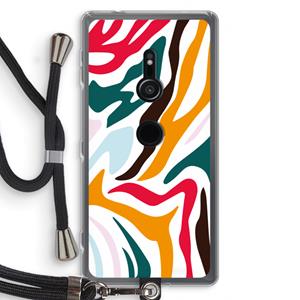 CaseCompany Colored Zebra: Sony Xperia XZ2 Transparant Hoesje met koord