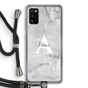 CaseCompany Ivory Marble: Samsung Galaxy A41 Transparant Hoesje met koord