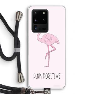 CaseCompany Pink positive: Samsung Galaxy S20 Ultra Transparant Hoesje met koord