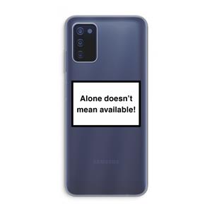 CaseCompany Alone: Samsung Galaxy A03s Transparant Hoesje