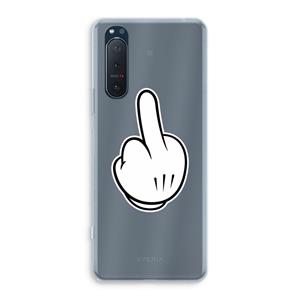 CaseCompany Middle finger black: Sony Xperia 5 II Transparant Hoesje