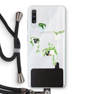 CaseCompany Hang In There: Samsung Galaxy A70 Transparant Hoesje met koord