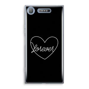 CaseCompany Forever heart black: Sony Xperia XZ1 Transparant Hoesje