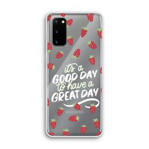 CaseCompany Don't forget to have a great day: Samsung Galaxy S20 Transparant Hoesje
