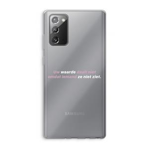 CaseCompany uw waarde daalt niet: Samsung Galaxy Note 20 / Note 20 5G Transparant Hoesje