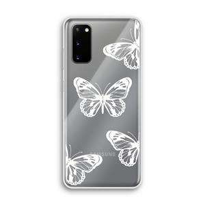 CaseCompany White butterfly: Samsung Galaxy S20 Transparant Hoesje