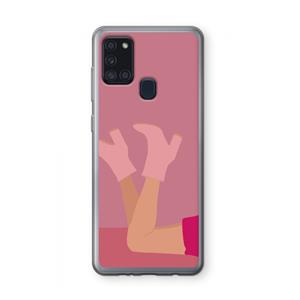CaseCompany Pink boots: Samsung Galaxy A21s Transparant Hoesje