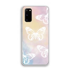 CaseCompany White butterfly: Samsung Galaxy S20 Transparant Hoesje