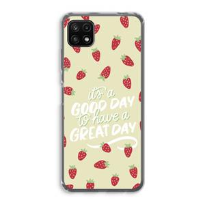 CaseCompany Don't forget to have a great day: Samsung Galaxy A22 5G Transparant Hoesje