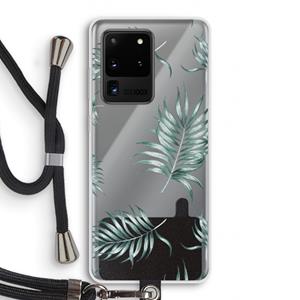 CaseCompany Simple leaves: Samsung Galaxy S20 Ultra Transparant Hoesje met koord