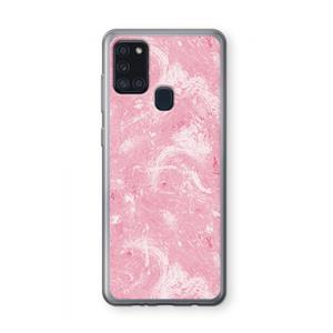 CaseCompany Abstract Painting Pink: Samsung Galaxy A21s Transparant Hoesje