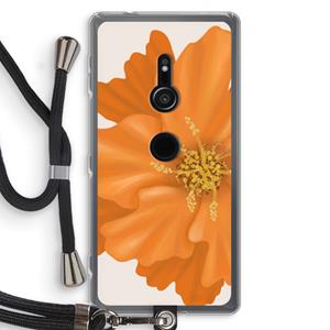 CaseCompany Orange Ellila flower: Sony Xperia XZ2 Transparant Hoesje met koord
