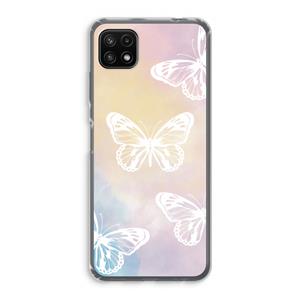 CaseCompany White butterfly: Samsung Galaxy A22 5G Transparant Hoesje