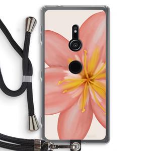 CaseCompany Pink Ellila Flower: Sony Xperia XZ2 Transparant Hoesje met koord