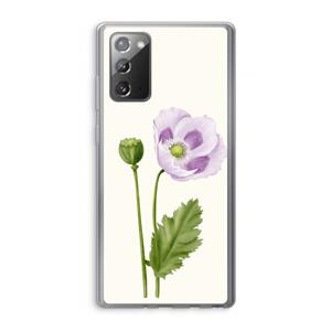 CaseCompany Purple poppy: Samsung Galaxy Note 20 / Note 20 5G Transparant Hoesje