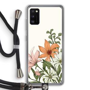 CaseCompany Floral bouquet: Samsung Galaxy A41 Transparant Hoesje met koord