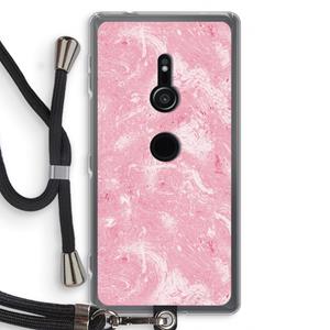 CaseCompany Abstract Painting Pink: Sony Xperia XZ2 Transparant Hoesje met koord