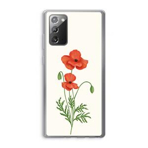 CaseCompany Red poppy: Samsung Galaxy Note 20 / Note 20 5G Transparant Hoesje