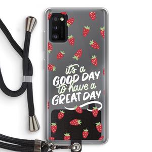 CaseCompany Don't forget to have a great day: Samsung Galaxy A41 Transparant Hoesje met koord