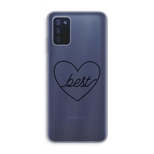 CaseCompany Best heart black: Samsung Galaxy A03s Transparant Hoesje