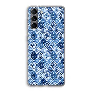 CaseCompany Blauw motief: Samsung Galaxy S21 Transparant Hoesje